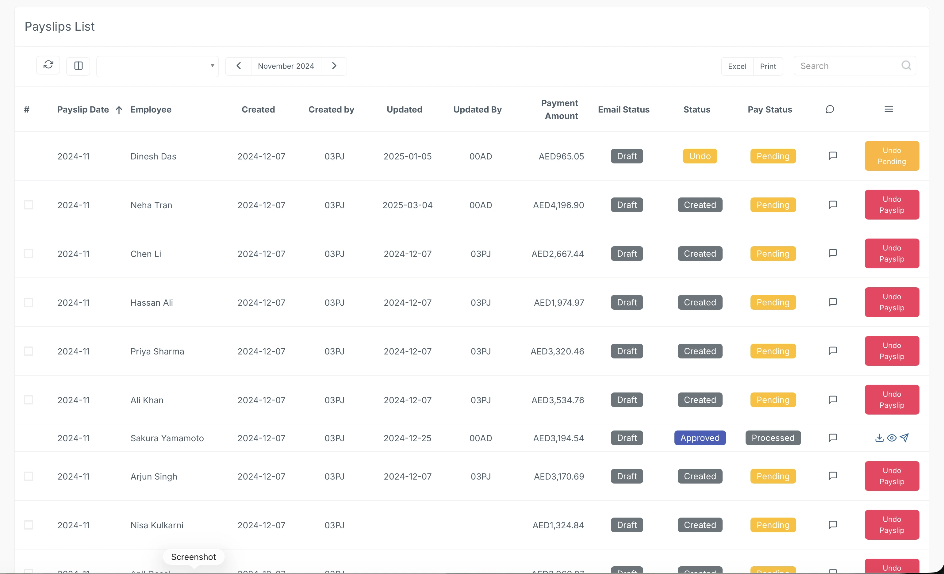 WPS module screen