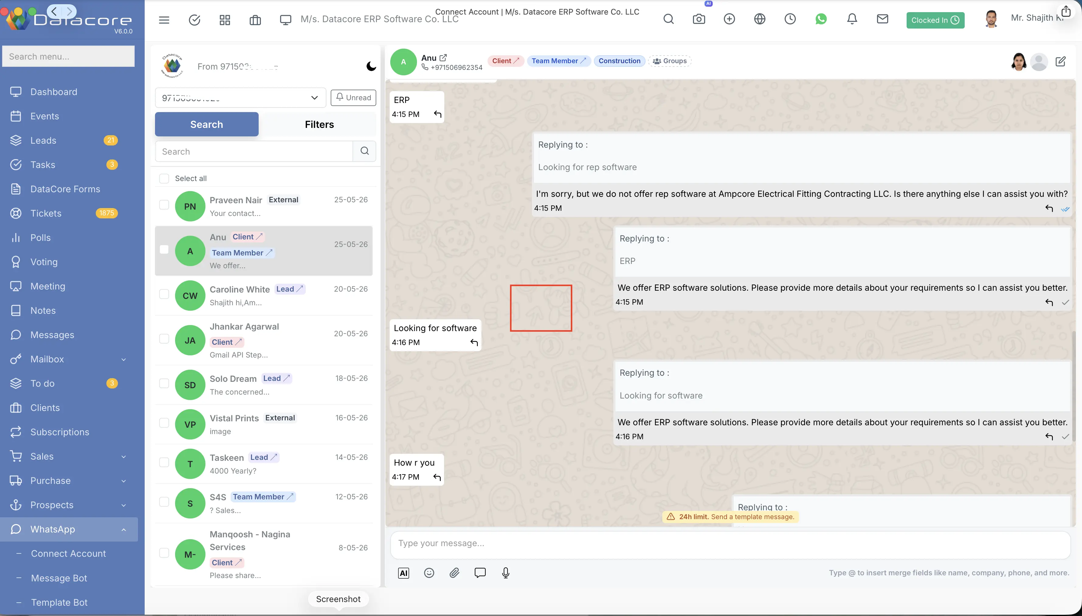 AI WhatsApp Business API automation dashboard